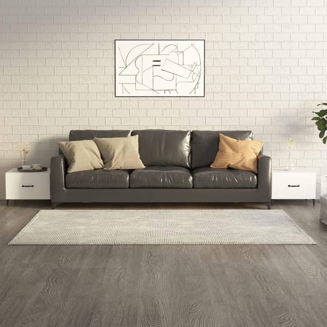 vidaXL Soffbord med metallben 2 st vit 50x50x40 cm