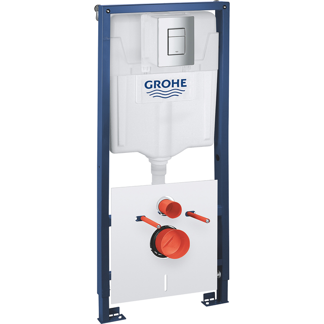 Grohe Solido 1.13m 4-in-1 Set Support Low Noise Frame for Wall Hung WC with Chrome Flush Plate