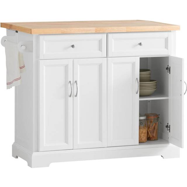 SoBuyÂ® FKW71-WN, Extendable Kitchen Storage Trolley Kitchen Island