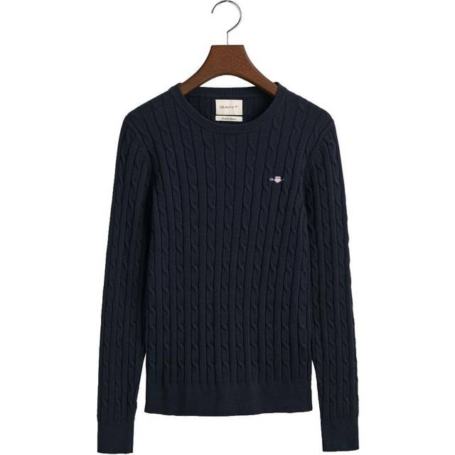 GANT Women Stretch Cotton Cable Knit Crew Neck Sweater (XS)