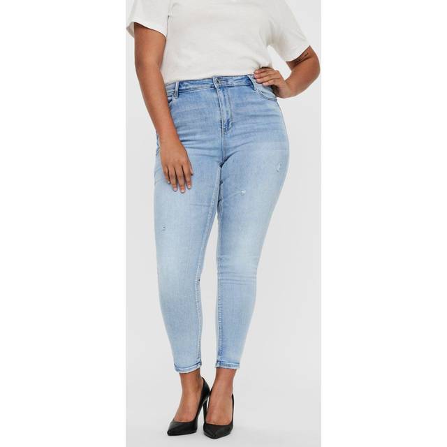 VERO MODA Kvinnliga jeans VMPHIA HR Skinny J GU3162 Curve NOOS, Ljusblå denim, 54W x 32L