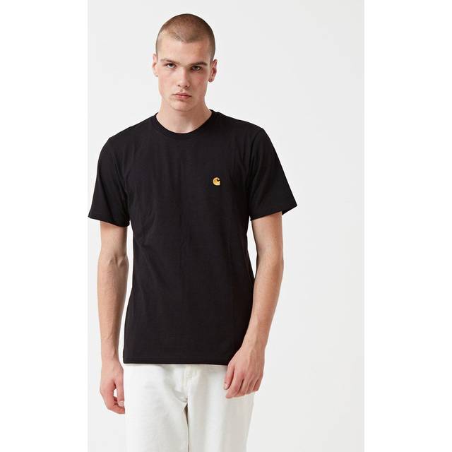 Carhartt Work In Progress Black Chase T-shirt - 00FXX Black / Gold - XS