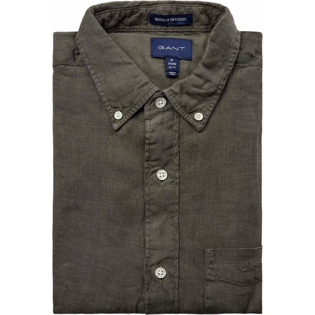 GANT Mens Green Ash Regular Fit Garment Dyed Shirt - XXX-Large