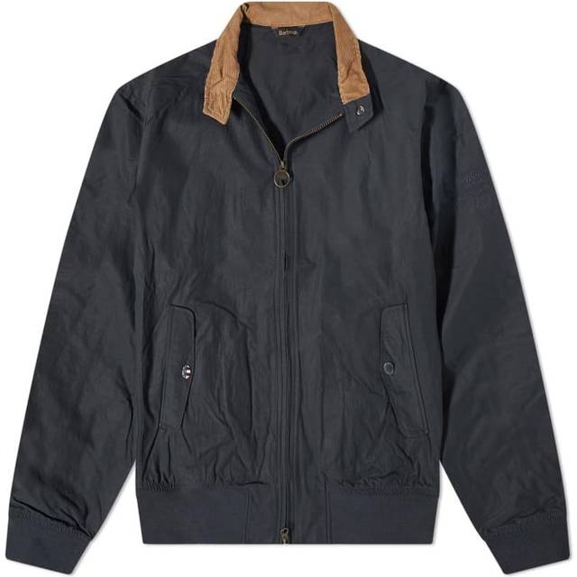 Barbour International Steve McQueen Rectifier Harrington Casual Mens Jacket - Navy Cotton - Size Large