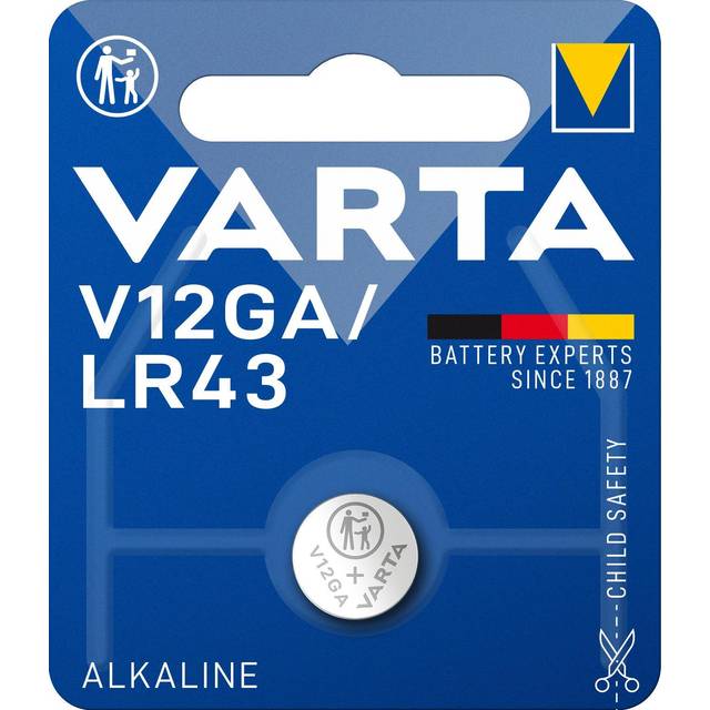 Varta 04278101401 Alkaline LR43 1.5V 80mAh Button Cell Battery
