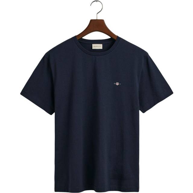(Navy, S) Gant Mens Crew Regular Fit Short Sleeve T-Shirts