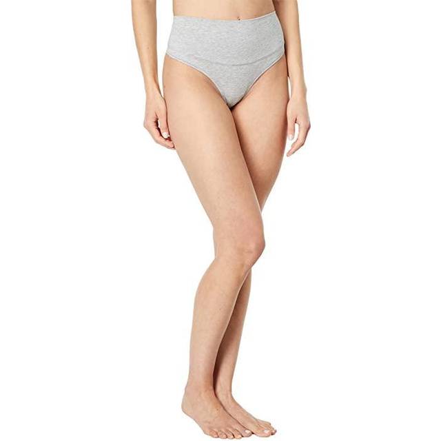 SPANX Cotton Control Thong, Heather Grey, M