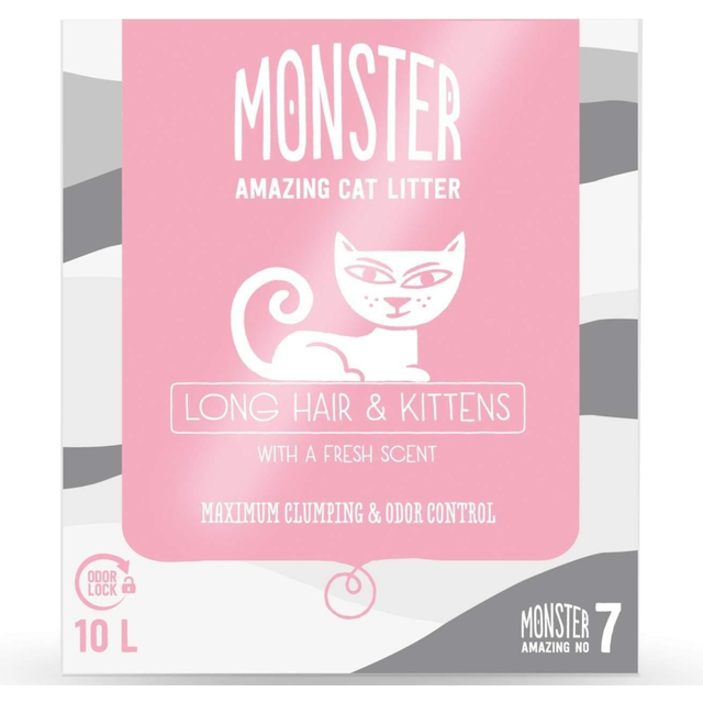 Monster Kattsand Long Hair & Kitten Scented 10L