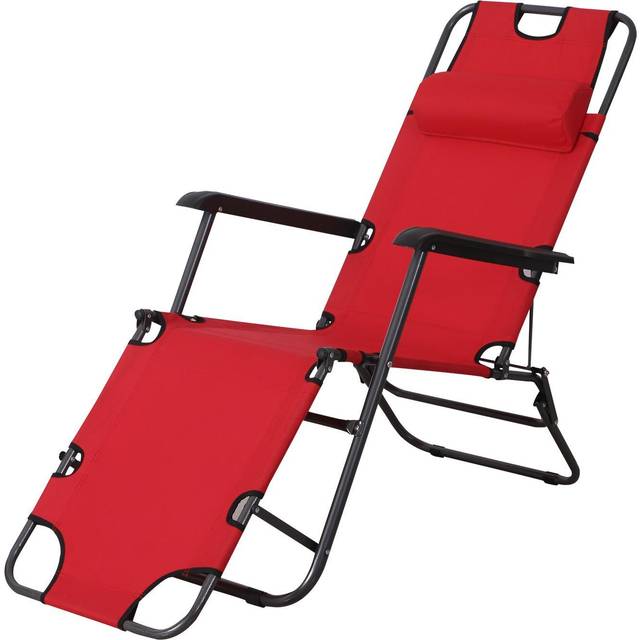 Outsunny 2-In-1 Deluxe Metal Frame Sun Lounger | Wowcher - Grey