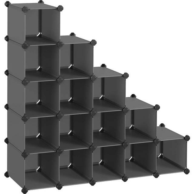 Songmics Shoe Rack With 16 Compartments, Grey