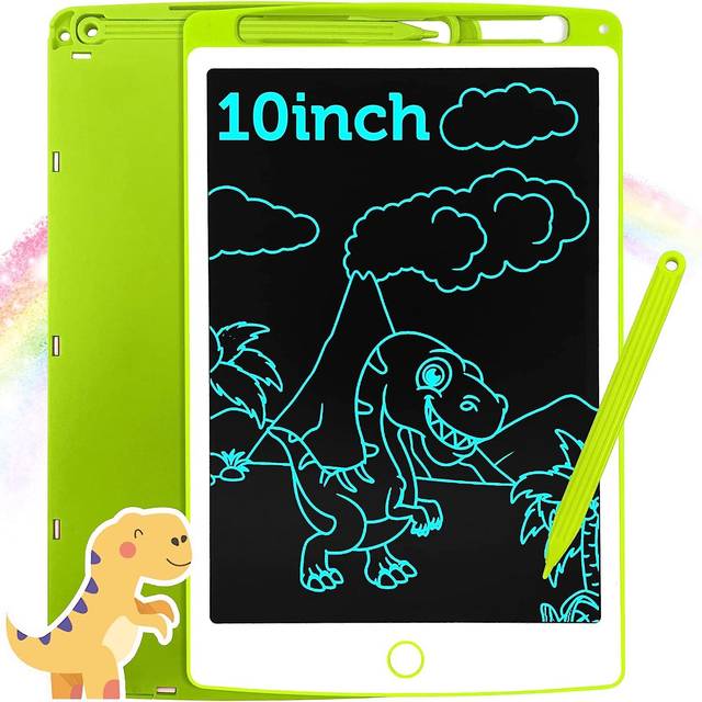 Richgv LCD-skrivtavla med penna, 10 tums elektroniska grafiska ritplattor Digital Ewriter Raderbar bärbar Doodle Mini Board Notepad Barnleksaker Födelsedagspresenter （Grön）