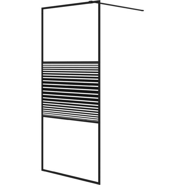 vidaXL Walk-in Shower Wall Black 90x195 cm Clear ESG Glass