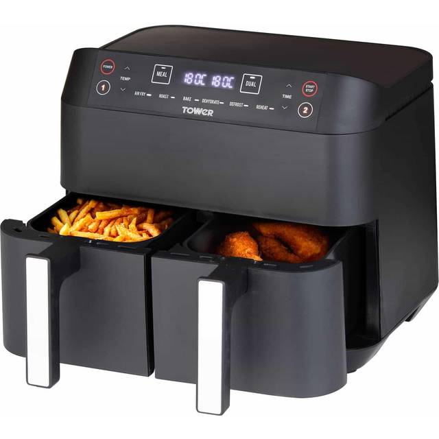 Tower Vortx 8L Dual Basket Air Fryer Black Digital, Black