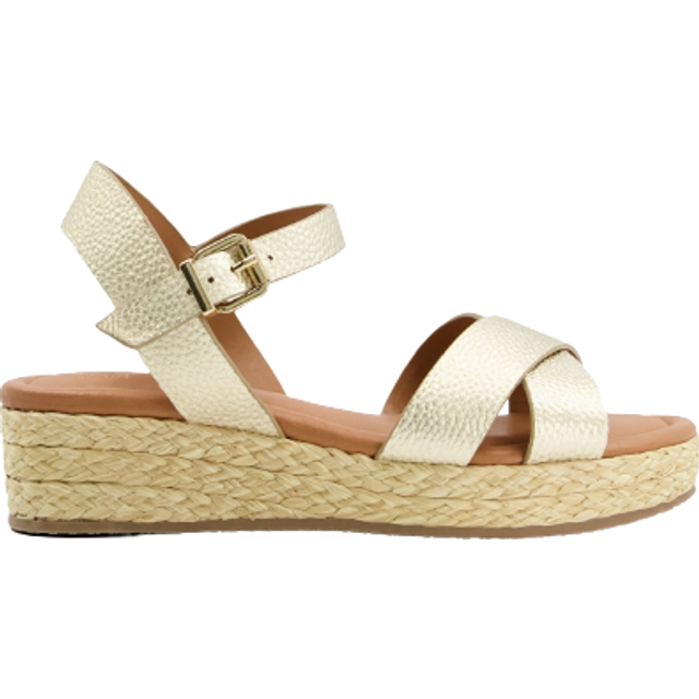 Dune Womens Ecru-leather Linnie Flatform Jute-trim Leather Sandals Eur 36 / 3 Uk Women - ECRU-LEATHER