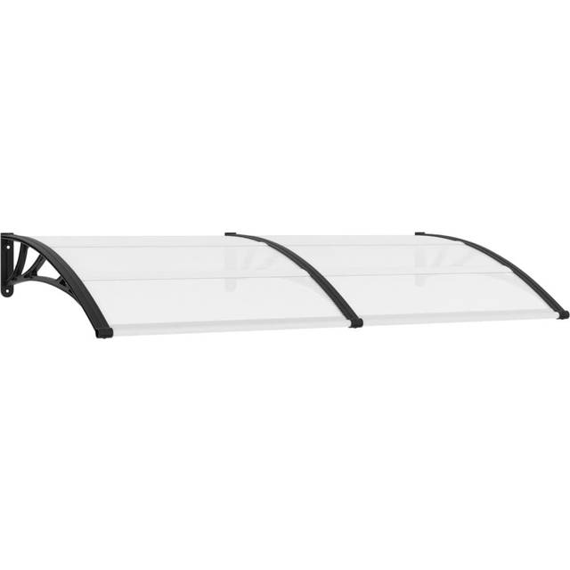 vidaXL Door Canopy Black and Transparent 200x75 cm PC - Multicolour