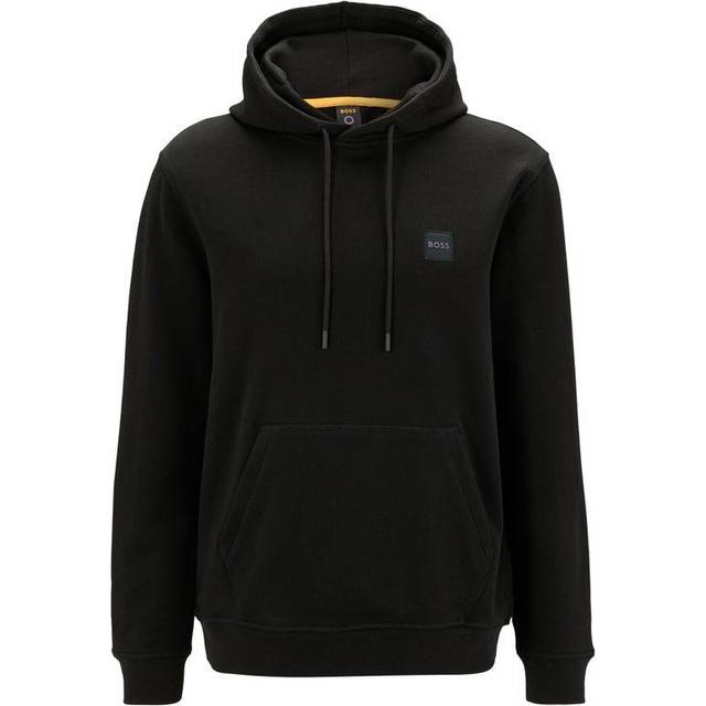 Hugo Boss, Sweatshirts & Hoodies, Herr, S, Bomull, Modern Hoodie med Logodetaljer - black (S)