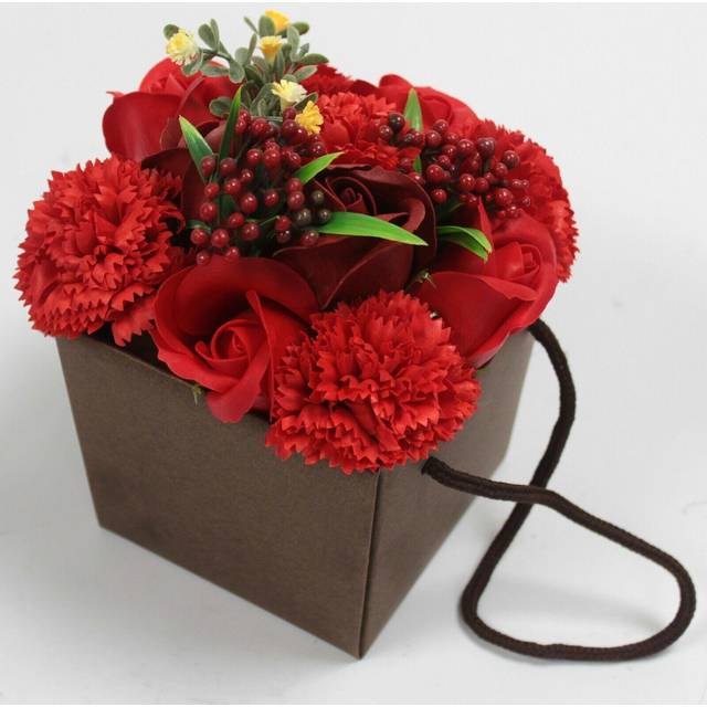 Soap Flower Bouquet - Red Rose & Carnation