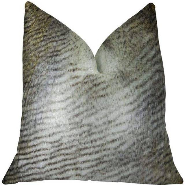 Plutus Brands Plutus Alaskan Hawk Handmade Throw Pillow  26 x 26  White Gray Beige
