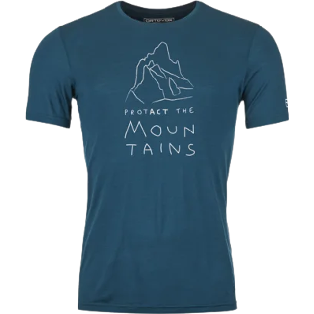 Ortovox 150 Cool Mountain Protector T-Shirt Merinotröja Herr Storlek L Färg petrol blue