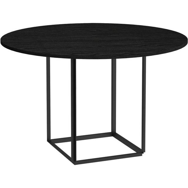New Works Florence round dining table Smoked oak. ø120 cm. black stand