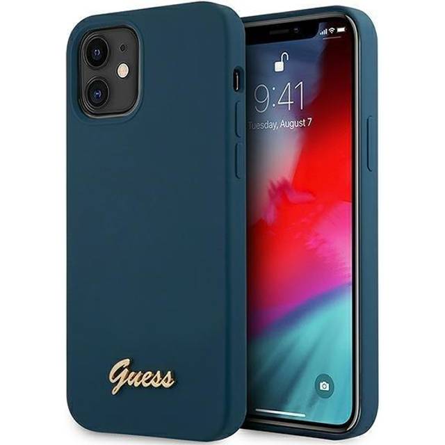 Guess Skal iPhone 12 Mini Metal Logo Script - BlÃ¥
