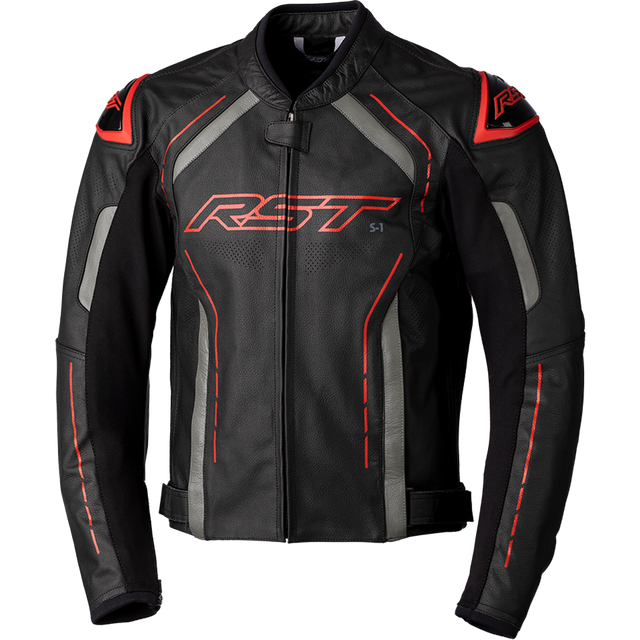 RST S-1, leather jacket , color: Black/Grey/Red , size: S