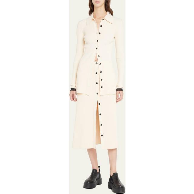 Proenza Schouler Off-White Proenza Schouler White Label Pointed Collar Cardigan - Cream - L