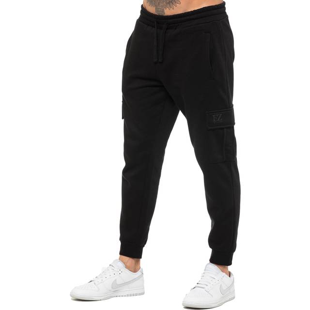 (XL, Black) Enzo Mens Cargo Joggers