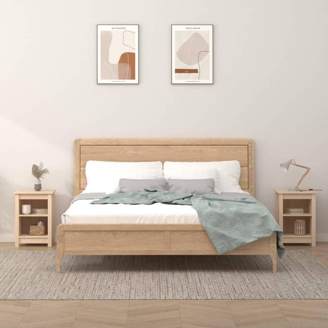 vidaXL Bedside Cabinets 2 pcs 40x35x55 cm Solid Wood Pine - Brown
