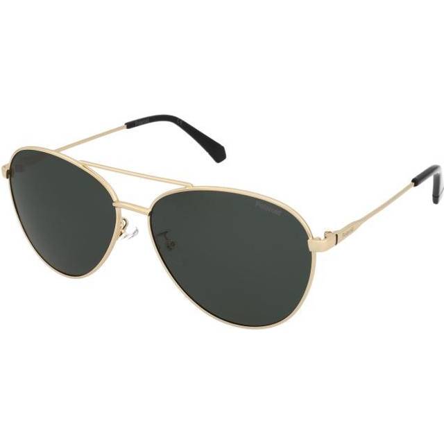 Polaroid Unisex PLD 4142/G/S/X PEF/UC Solglasögon Metall Guld grön Grön Pilot Polariserad