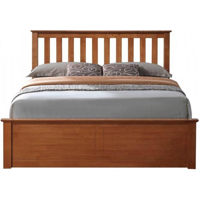 Phoenix Wood Double 4FT6 135cm Oak Gas Lift Ottoman Storage Bed Frame Solid