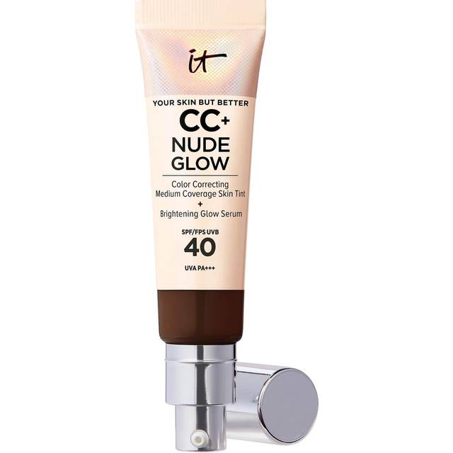 IT Cosmetics CC+ and Nude Glow Lightweight Foundation and Glow Serum with SPF40 32ml (Various Shades) - Deep Mocha
