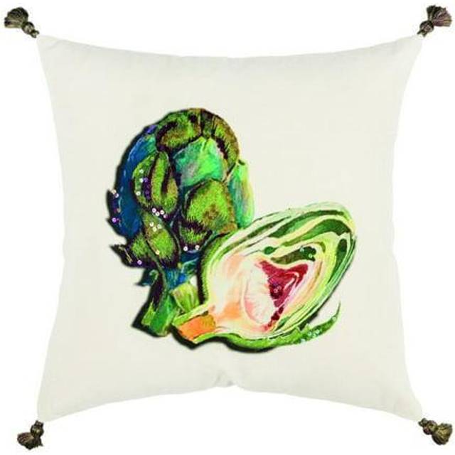 Rizzy Home 20 x 20 Poly Filled Pillow with Multi-Color Cotton Duck Cover
