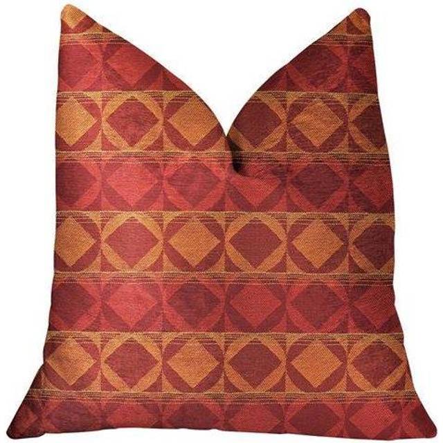 Plutus Celestial Red and Orange Luxury Throw Pillow  Double sided  18 x 18
