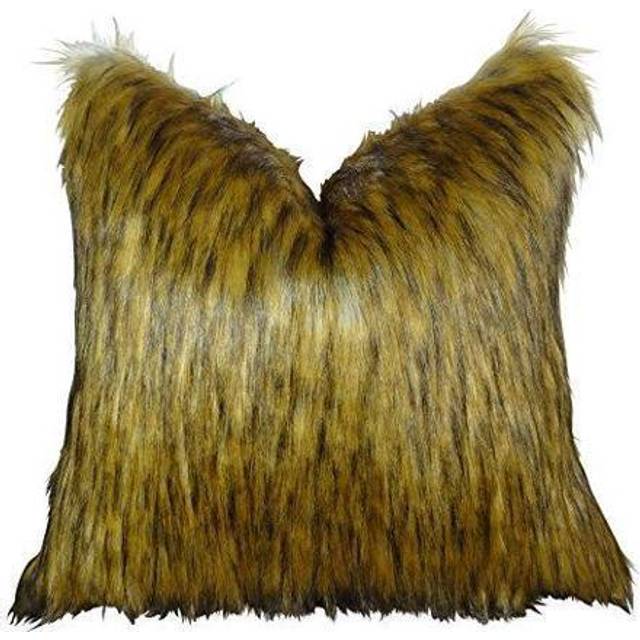 Plutus Brands Golden Wolf Throw Pillow  26 x 26  Light & Dark Brown