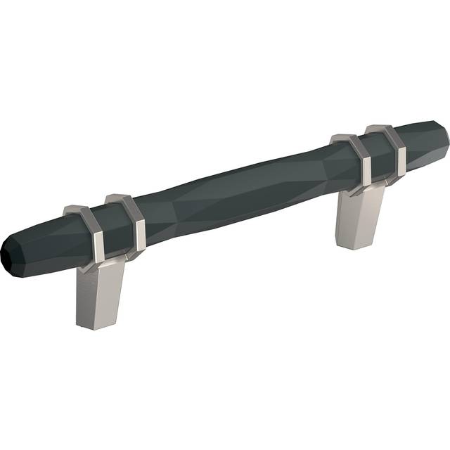 Amerock | Cabinet Pull | Black Bronze/Satin Nickel | 3-3/4 inch (96 mm) Center-to-Center | London | 1 Pack | Drawer Pull | Drawer Handle | Cabinet Har