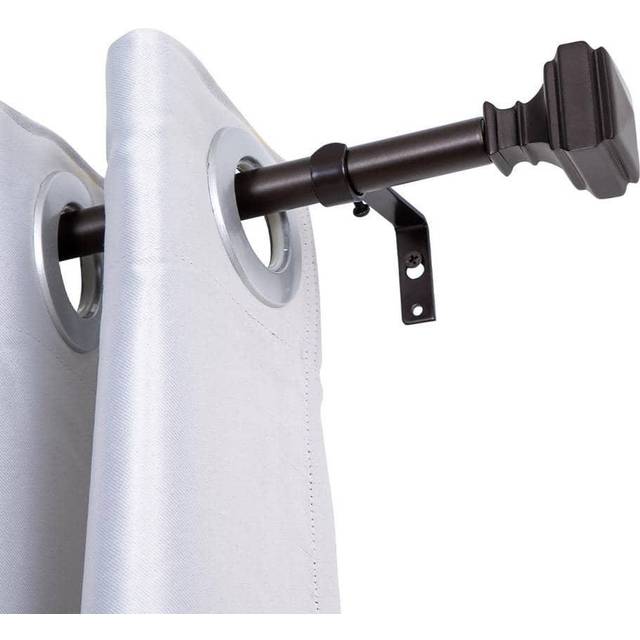 Utopia Alley D24RB 0.62 in. Single Decorative Drapery Adjustable Curtain Rods for Windows 48 to 86 in. - Oil Rubbed Bronze
