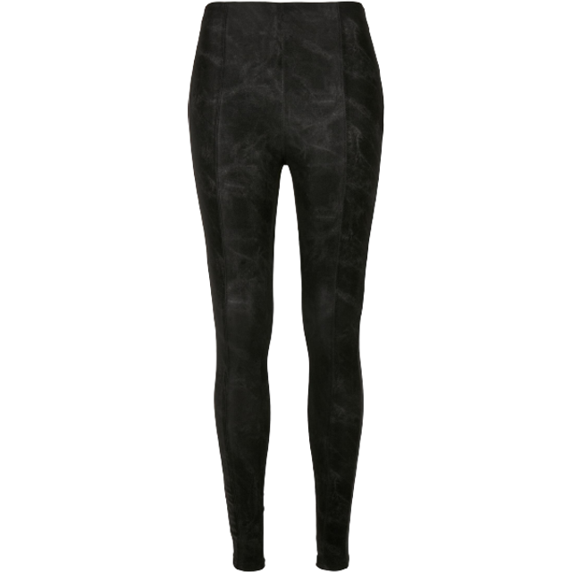 Urban Classics Dambyxor damtvättade fuskläderbyxor för kvinnor, byxor med falskt läder, skinny, finns i 3 färgvarianter, storlekar XS – 5XL, svart, L