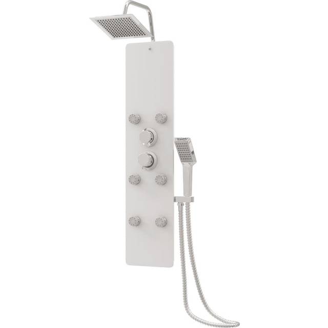 vidaXL Shower Panel Unit Glass 25x47.5x130 cm White - white