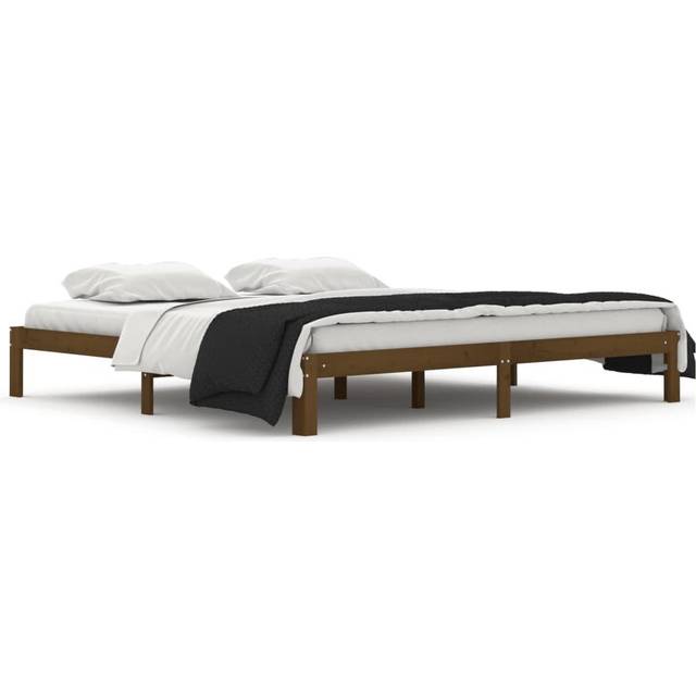 vidaXL Bed Frame without Mattress Honey Brown Solid Wood Pine 200x200cm