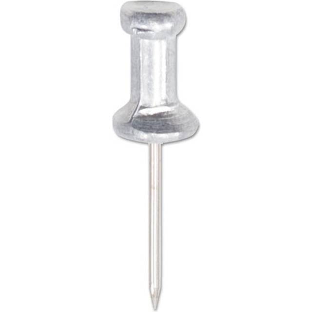 "Aluminum Head Push Pins  Steel 5/8"""""""" Point  Silver  100 per Box [Set of 2]"