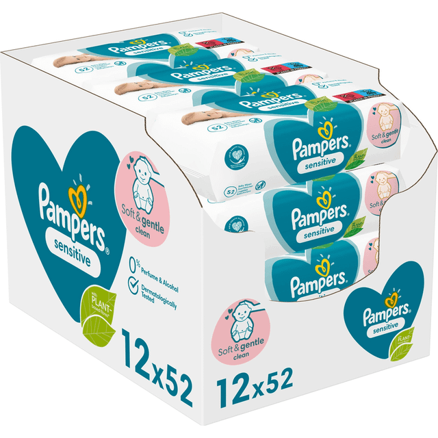 Pampers Sensitive Baby Wipes 12 Packs