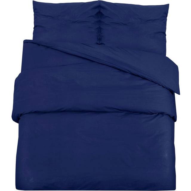 vidaXL Duvet Cover Set Navy Blue 240x220 cm Light-weight Microfiber