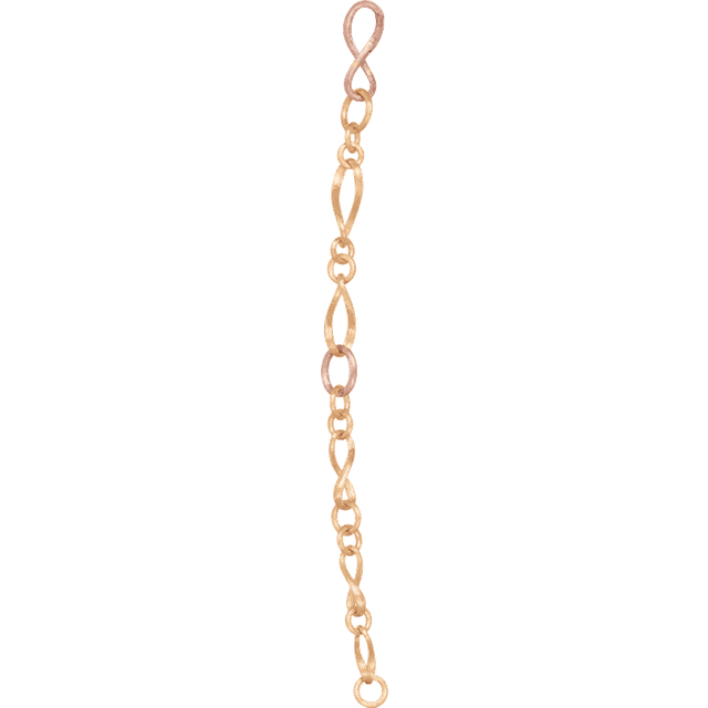 OLE LYNGGAARD COPENHAGEN Love tynd armlænke satineret 18 karat rødguld 2 led rosaguld 18 cm