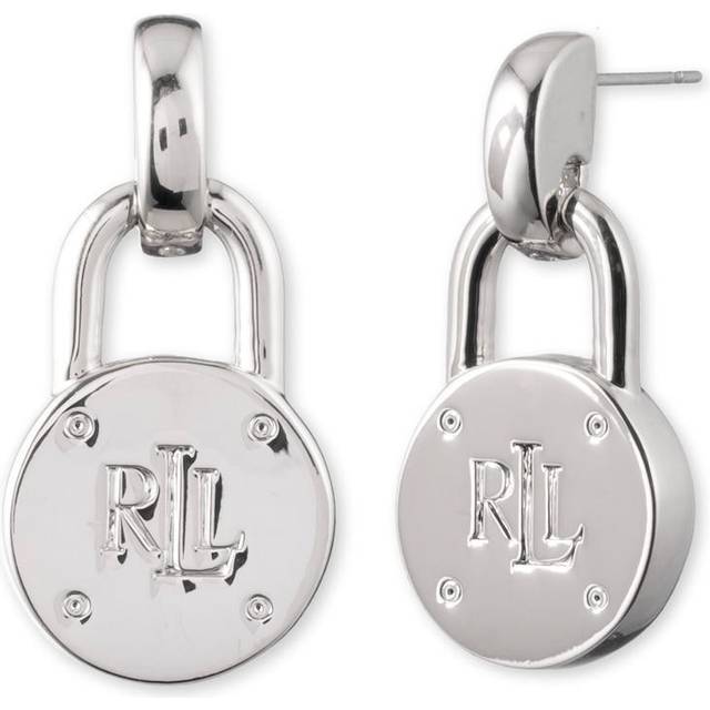 Lauren Ralph Lauren Sterling Silver Padlock Drop Earrings, Silver