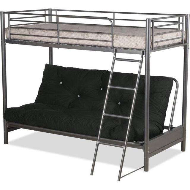 Futon Bunk Bed and with Futon Mattress (top mattress at extra cost) - Black - Humza Amani