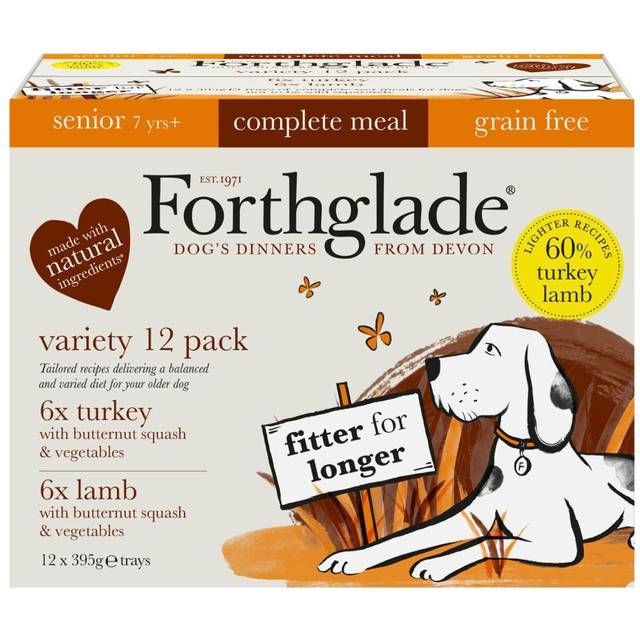Forthglade Complete Meal Grain Free Senior Dog - Turkey & Lamb - 12 x 395g