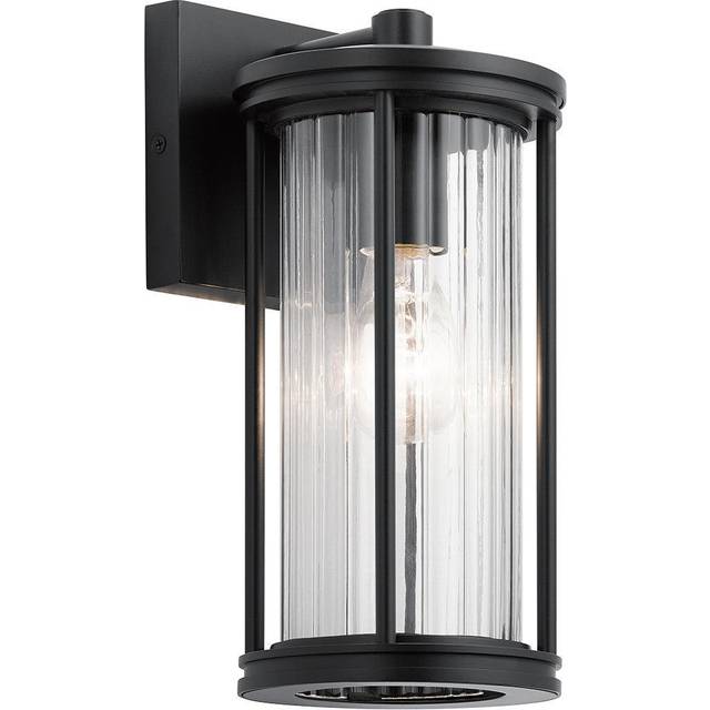 Kichler Barras Small Outdoor Wall Light - Black with Clear Glass
