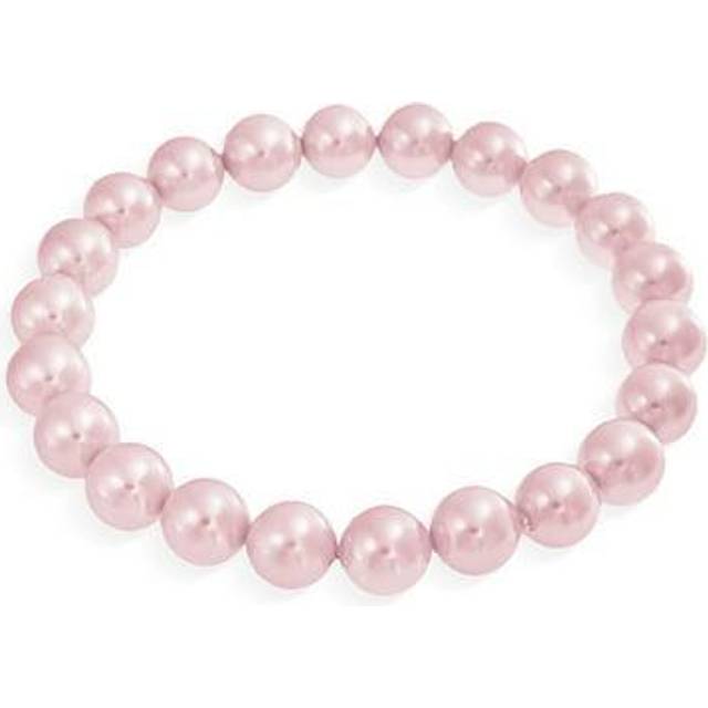 Artificial Pearl Pastel Pink Ladies Simple Series Stretch Bracelet 10mm Grains [Bling Jewelry] rosa