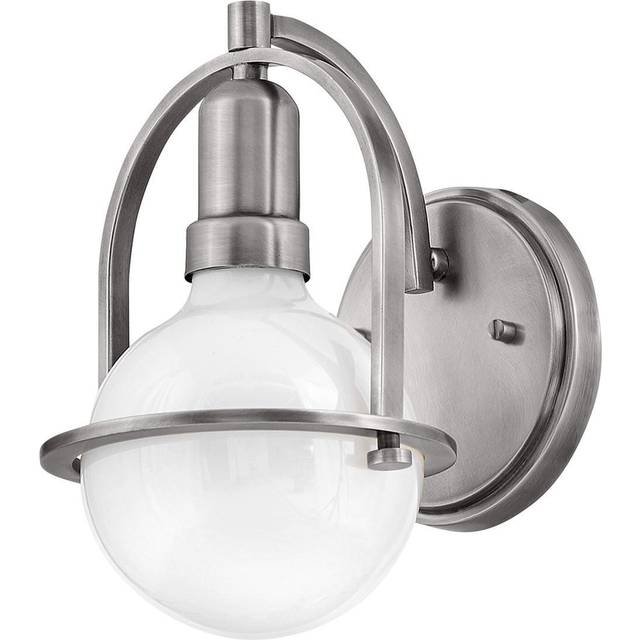 Quintiesse Somerset Wall Light in Brushed Nickel with Opal Lamp
